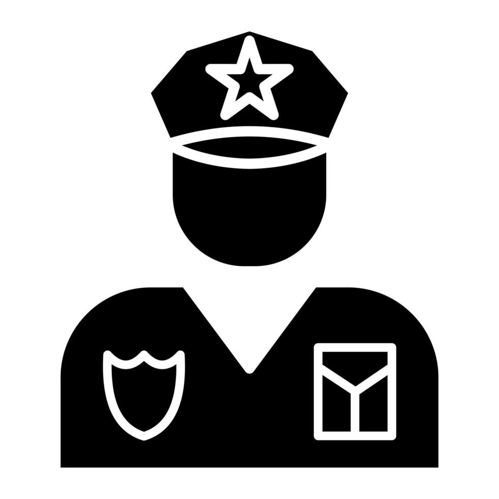 Policeman Glyph Icon vector