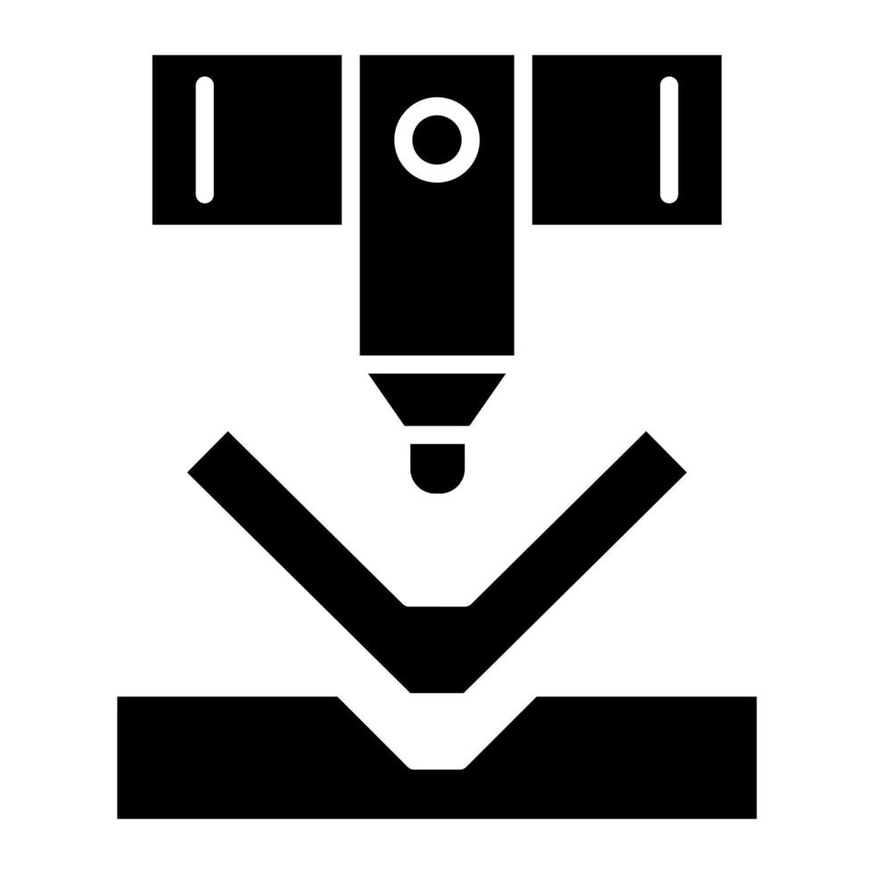 icono de glifo de máquina dobladora vector