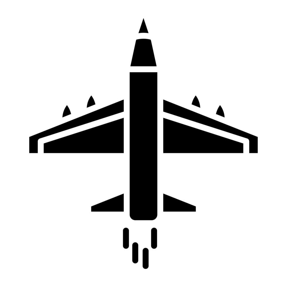 icono de glifo de jet del ejército vector