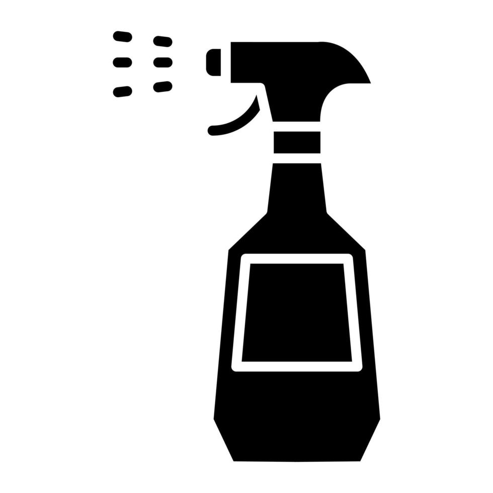 icono de glifo de spray de limpieza vector