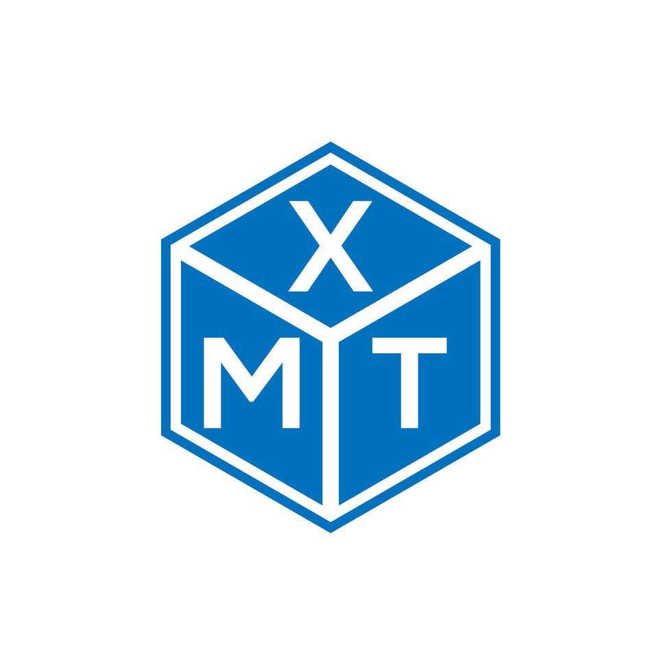 diseño de logotipo de letra xmt sobre fondo blanco. concepto de logotipo de letra de iniciales creativas xmt. diseño de letra xmt. vector