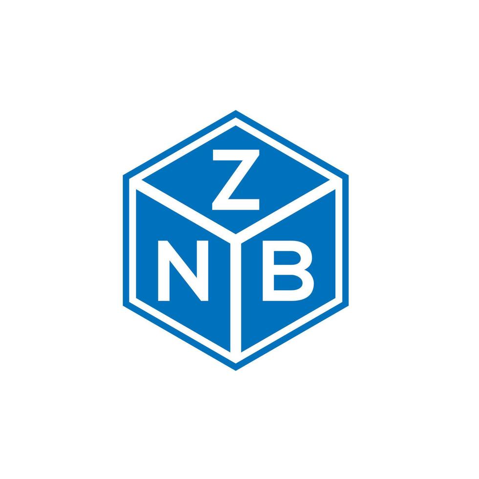 diseño de logotipo de letra znb sobre fondo blanco. concepto de logotipo de letra de iniciales creativas znb. diseño de letras znb. vector