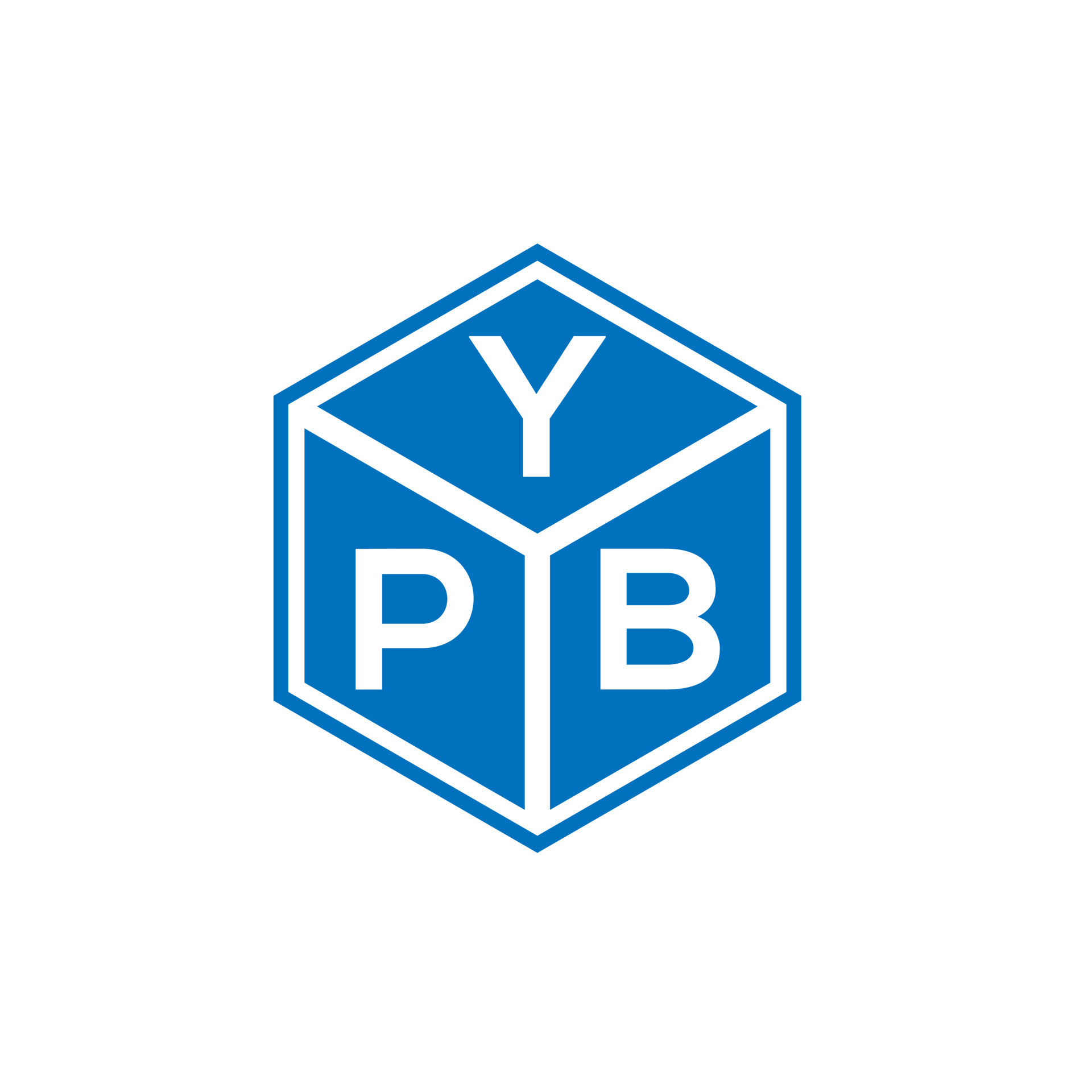 YPB letter logo design on white background. YPB creative initials