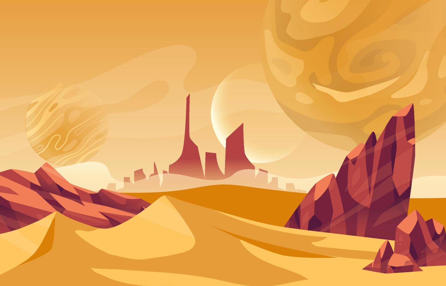 Sci-Fi Planet Background vector