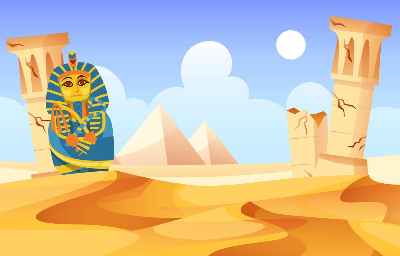 Egypt Ruin In The Desert vector