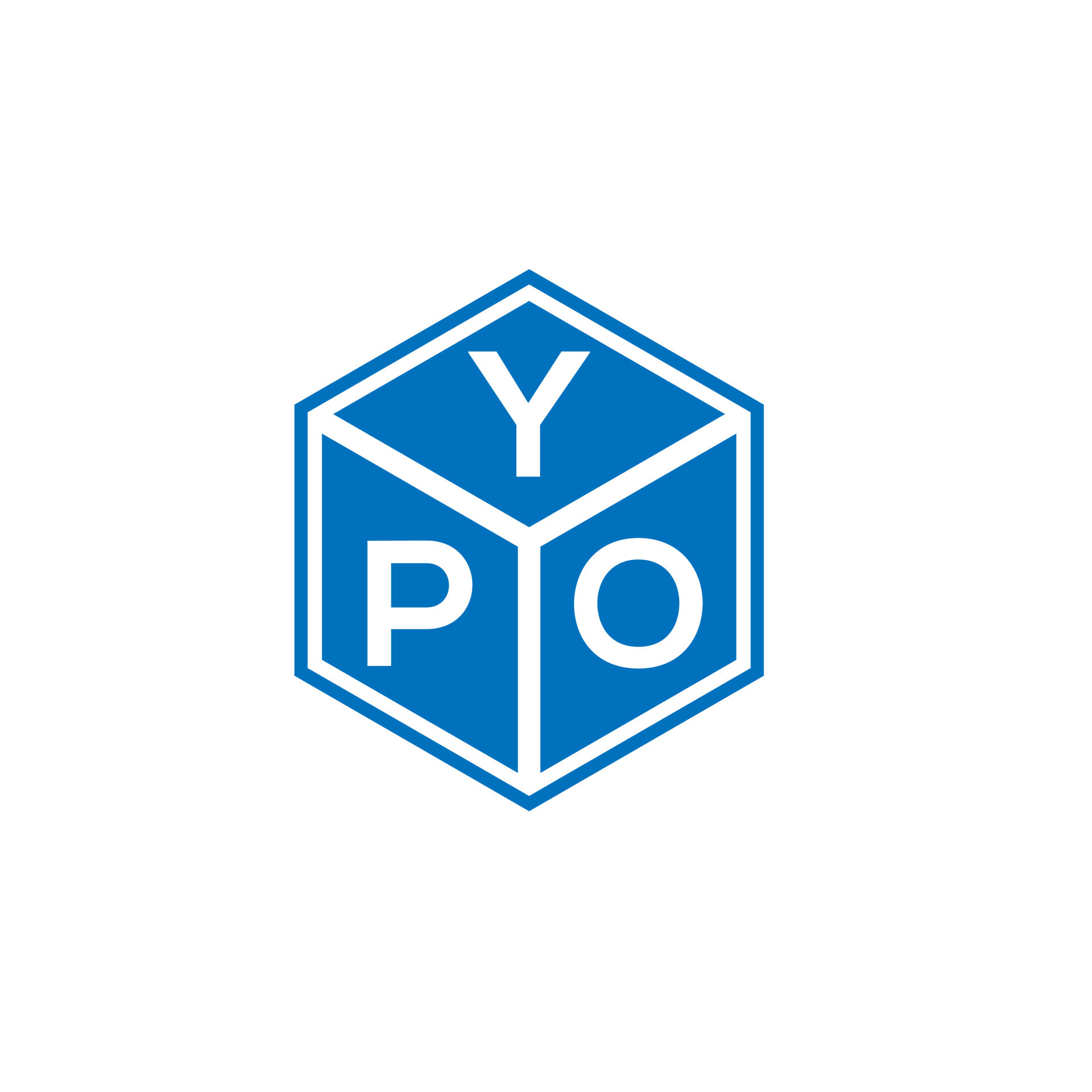 YPO letter logo design on white background. YPO creative initials