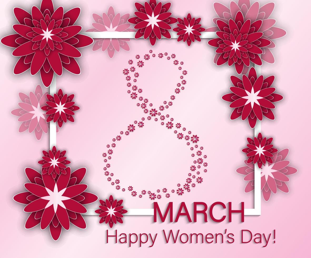 International Women's Day with Roses vector