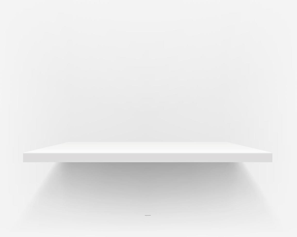 White shelf on white wall. Vector illustration