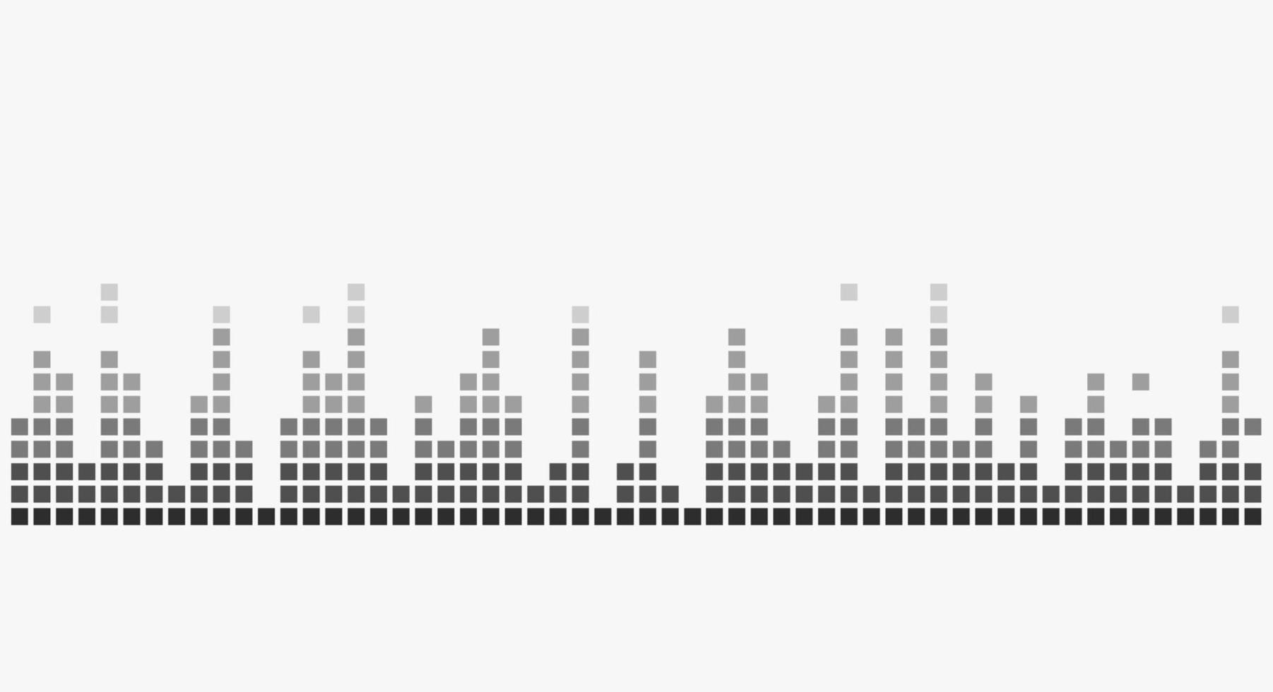 Ilustración de vector de ondas de sonido monocromo