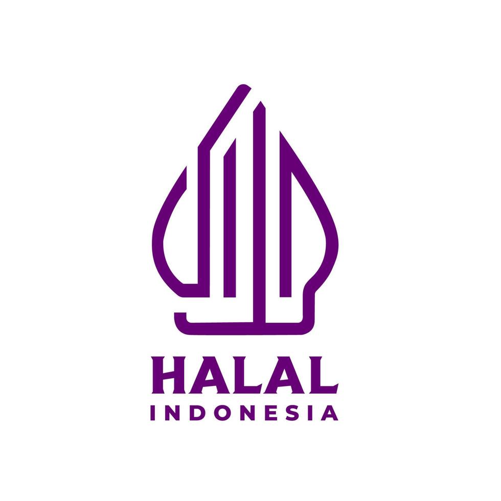 logotipo halal indonesio 2022 vector