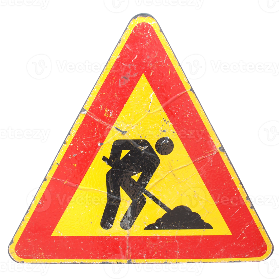 Roadworks sign transparent PNG