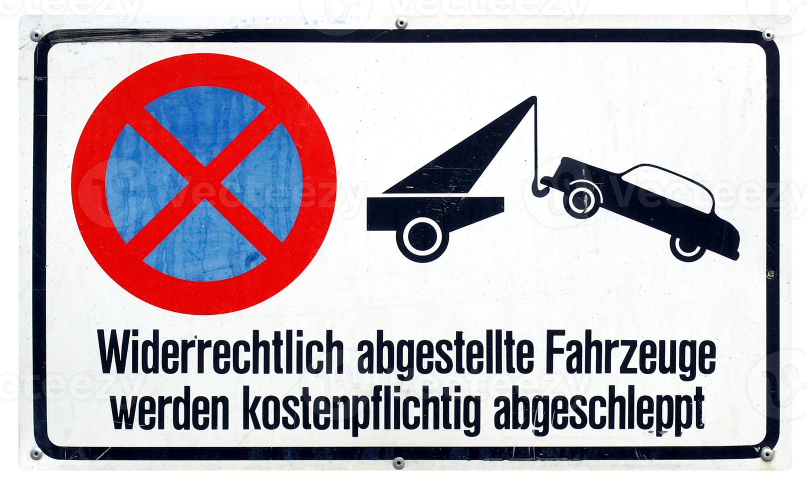 German sign transparent PNG. Vehicles illegally parked will be t png