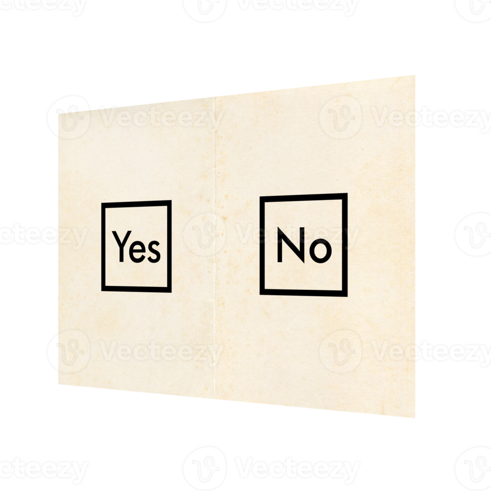 Ballot paper with Yes and No transparent PNG