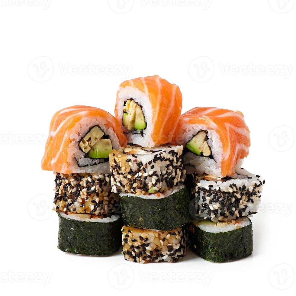 Maki sushi isolated on white photo