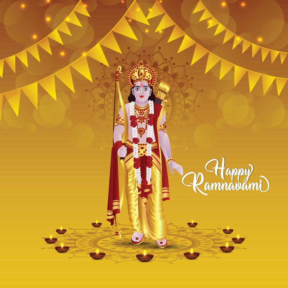 Creative vector bow for happy ram navami background