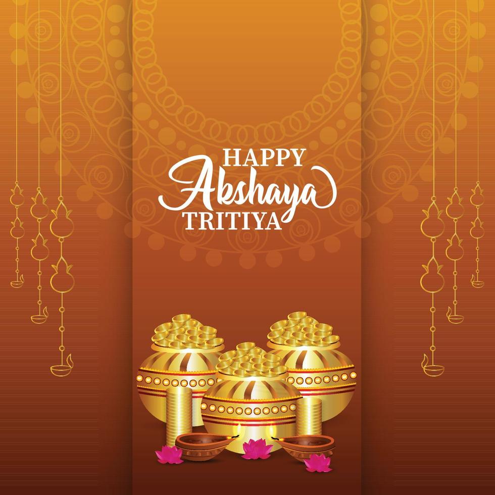 Happy akshaya tritya celebration background vector