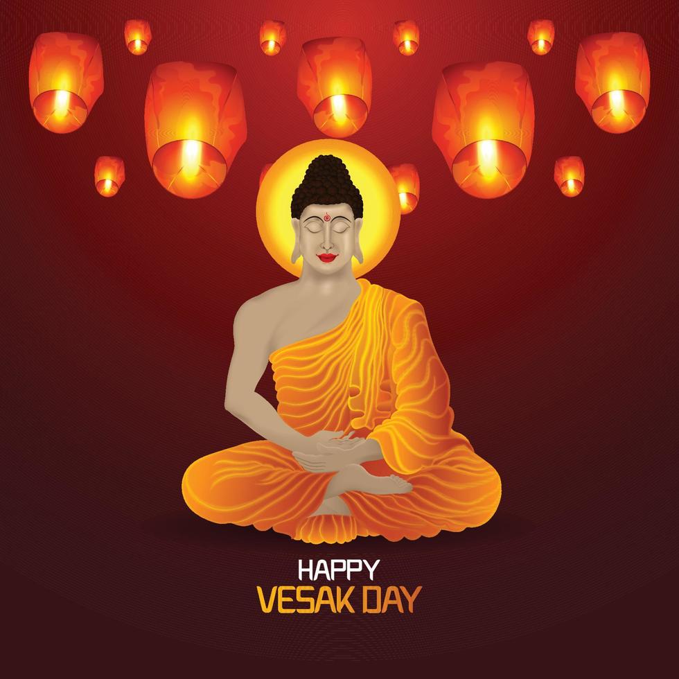 feliz día vesak fondo de celebración vector