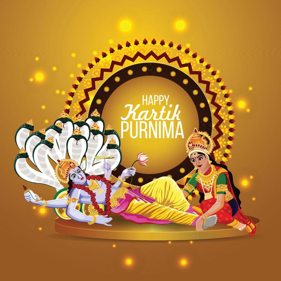 Vector illustration of happy kartik purnima