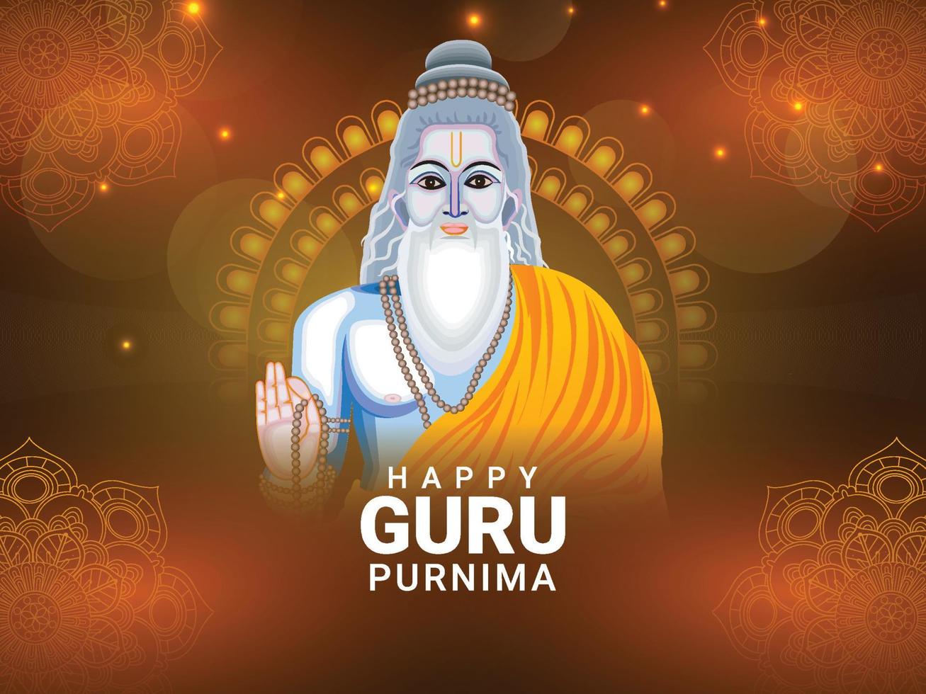 Vector illustration of happy guru purnima celebration background