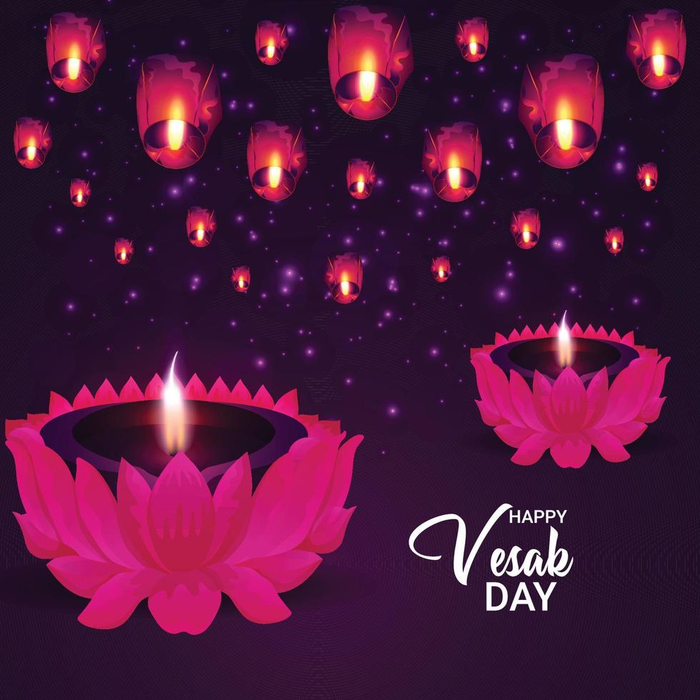 feliz día vesak fondo de celebración vector