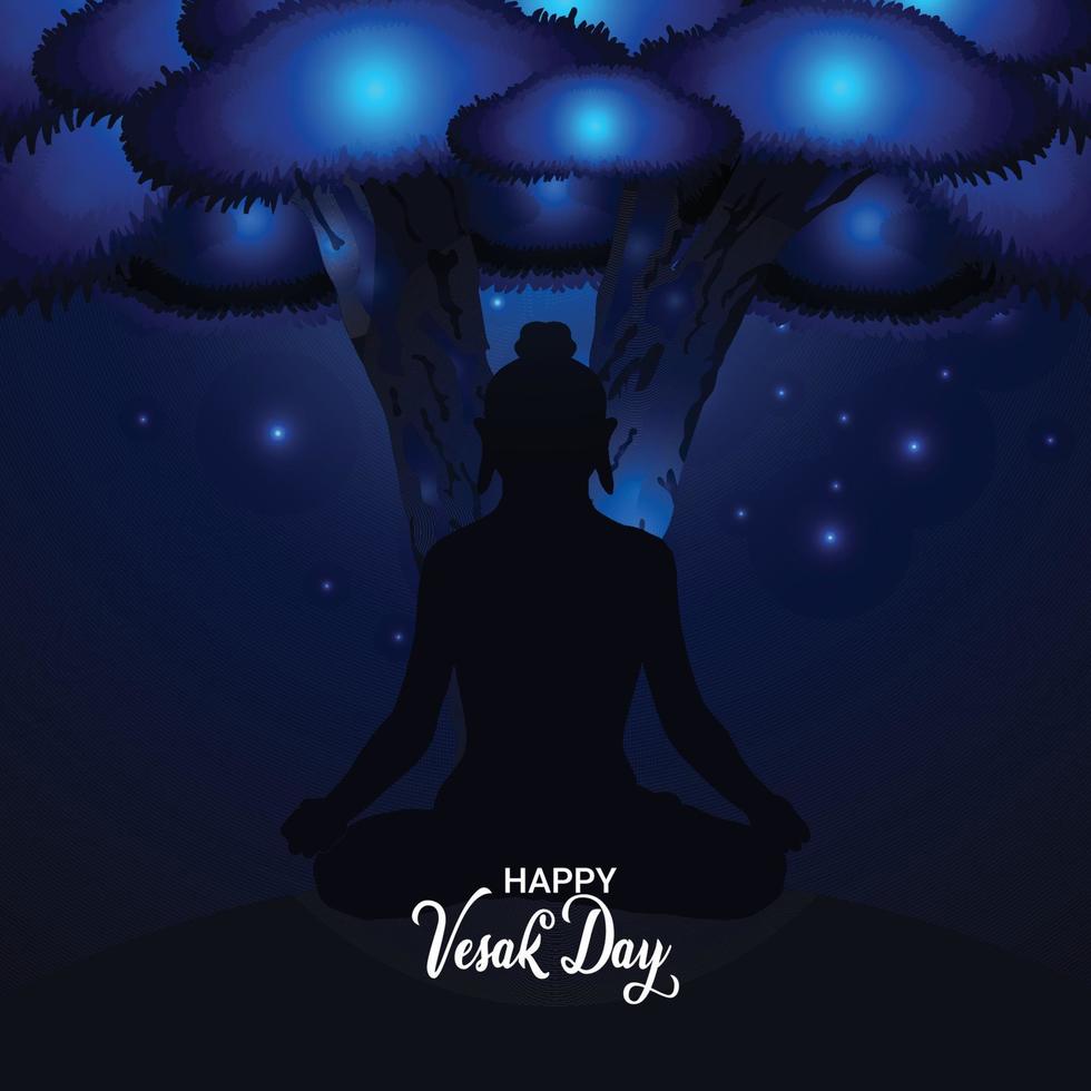 Vector silhouette for happy vesak day design