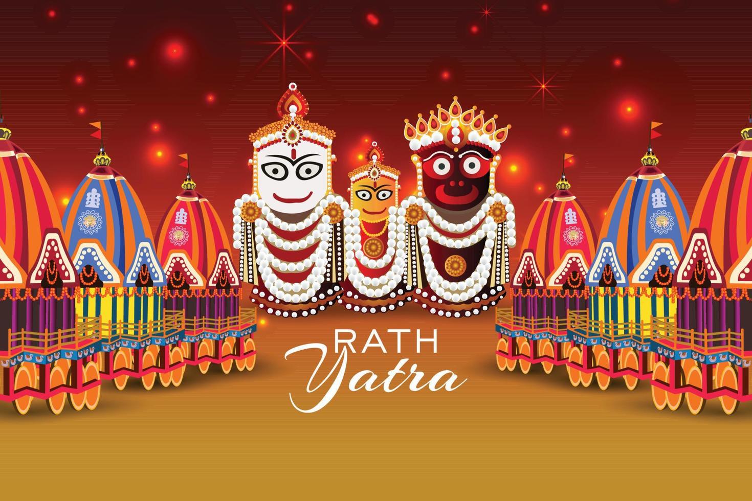 Happy rath yatra celebration background vector