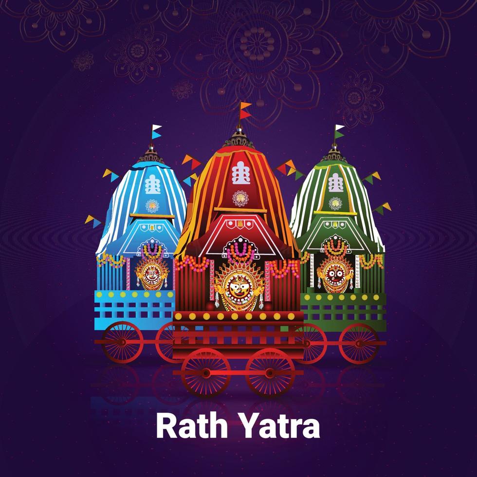 Jagannath rath yatra celebration background vector