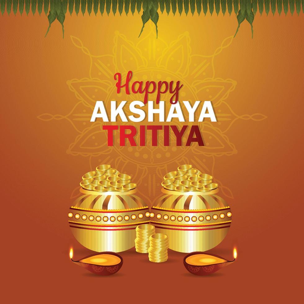 Happy akshaya tritya celebration background vector