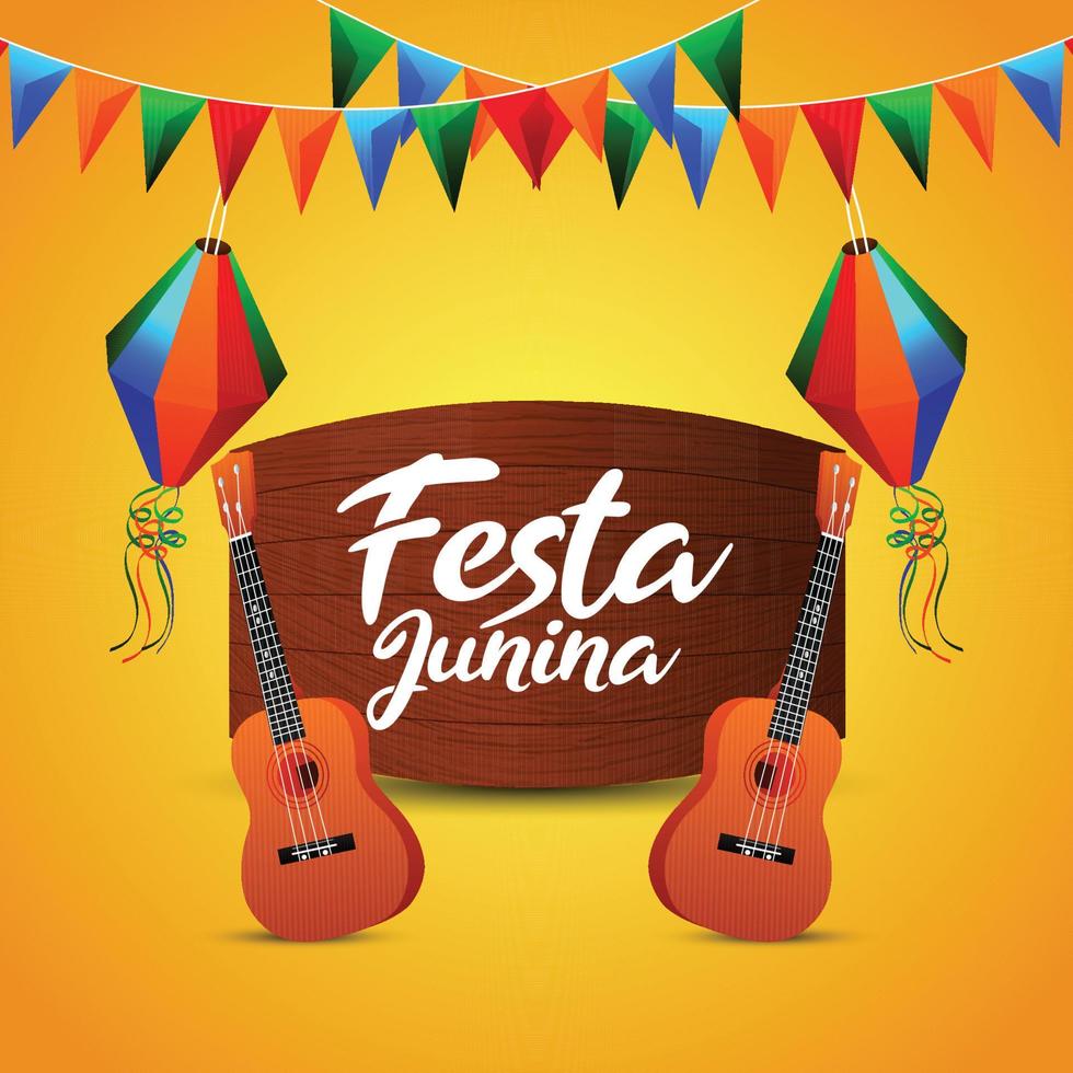 Realistic festa junina celebration background vector