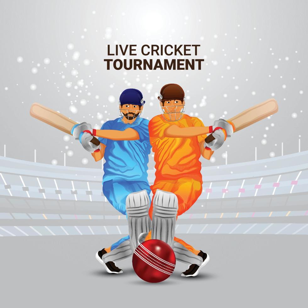 Realistic design concept of cricket tournament vector