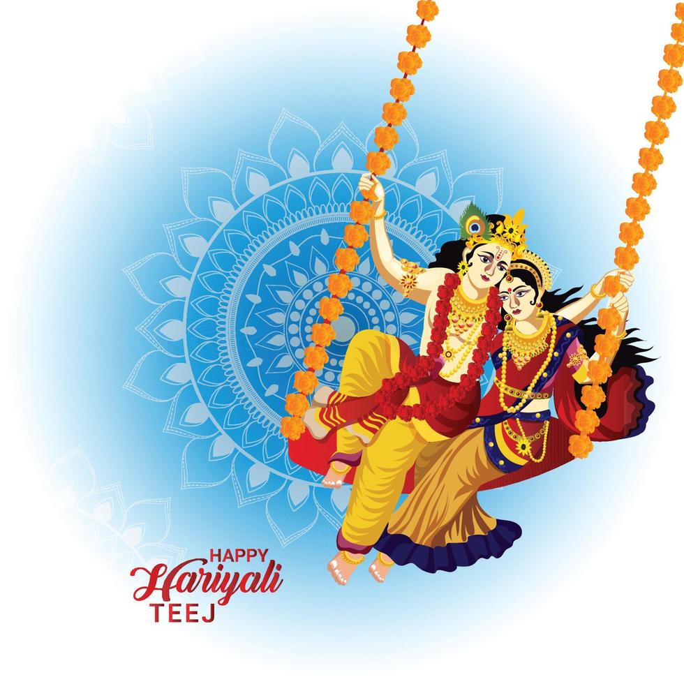 Vector illustration of happy hariyali teej festival