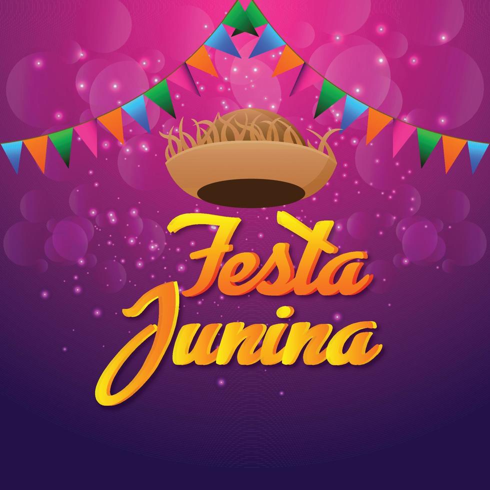 diseño del festival festa junina brasil vector