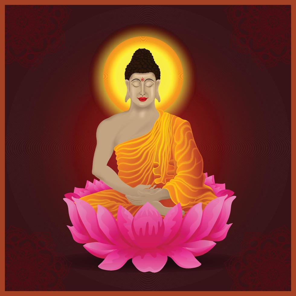 Happy vesak day illustration banner template vector