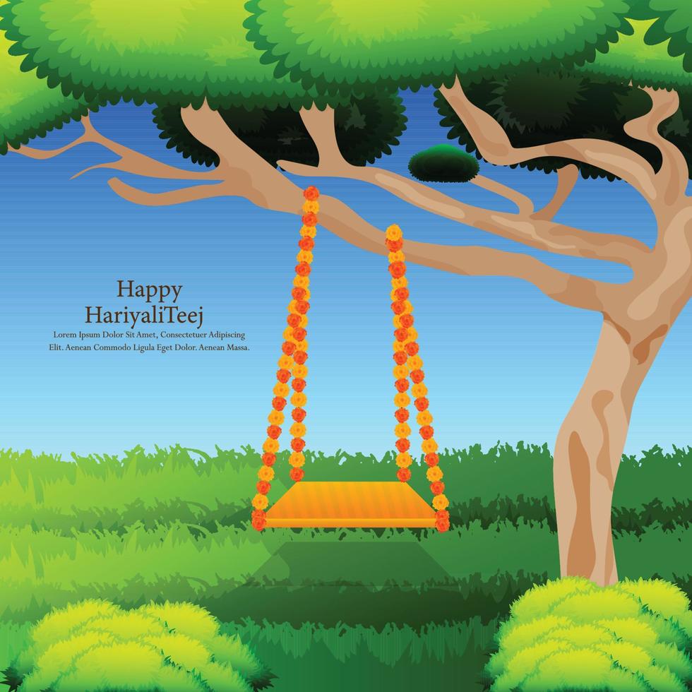 Creative vector illustration of hariyali teej