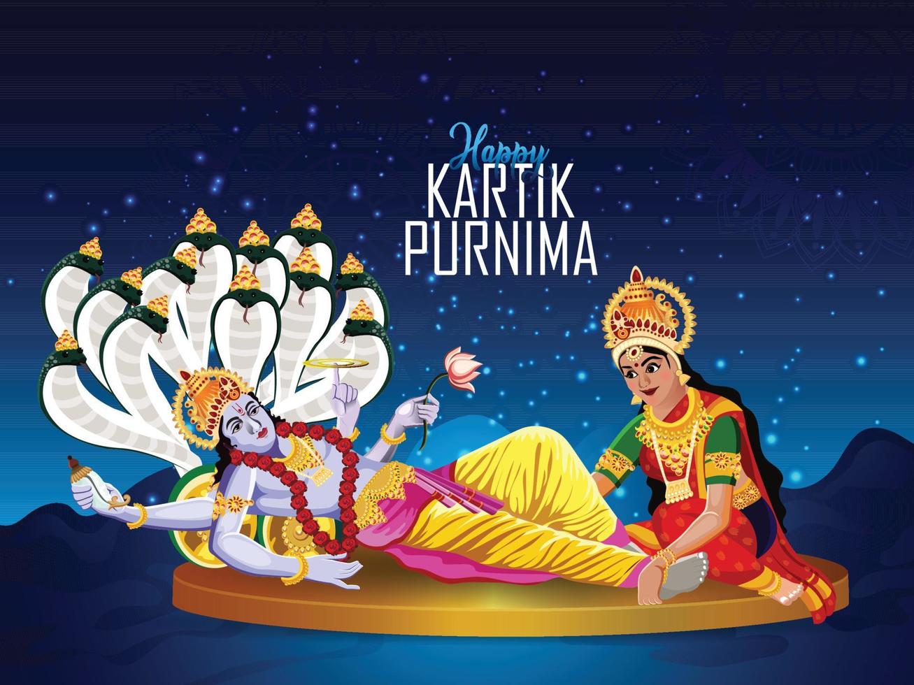 Vector illustration of happy kartik purnima
