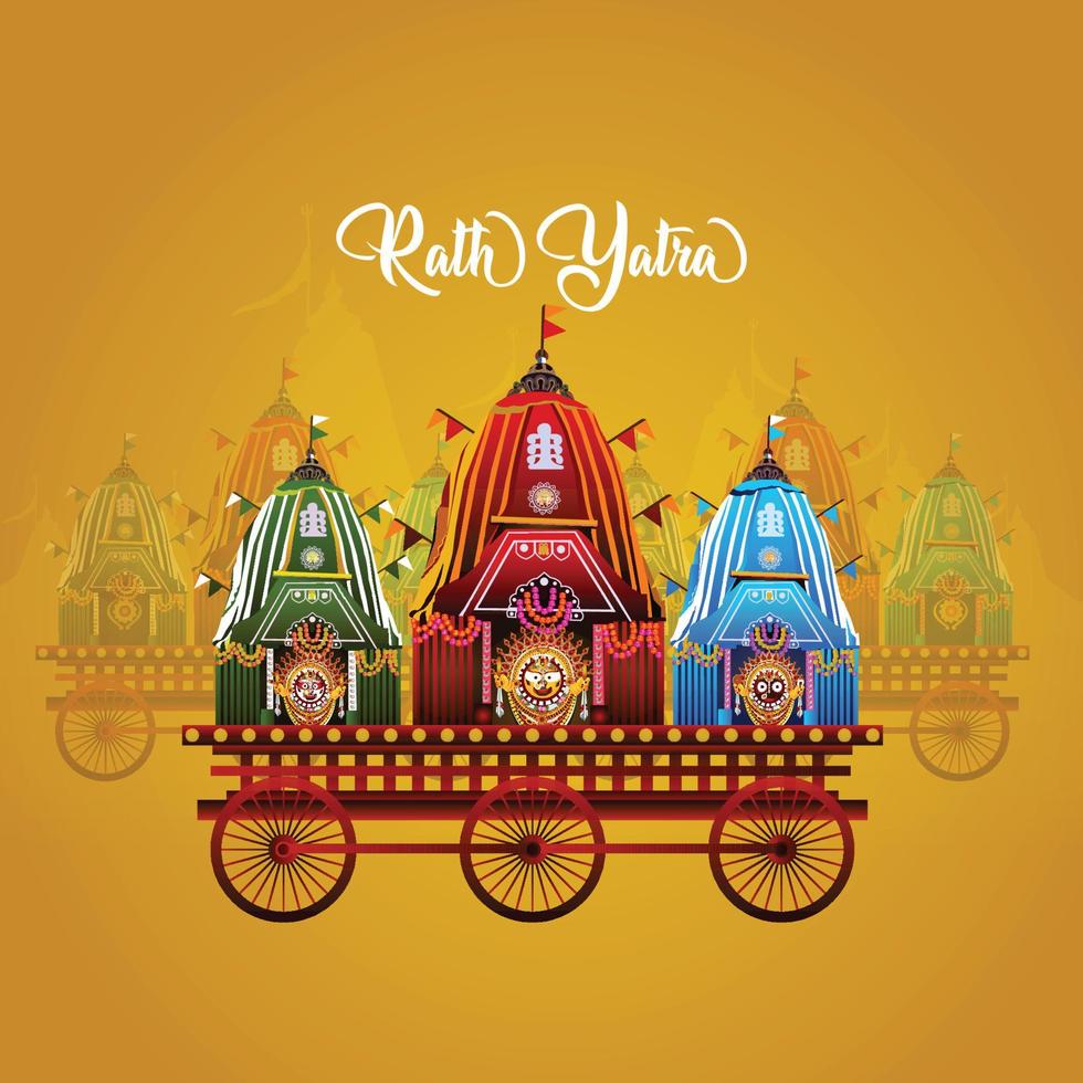 Jagannath rath yatra celebration background vector