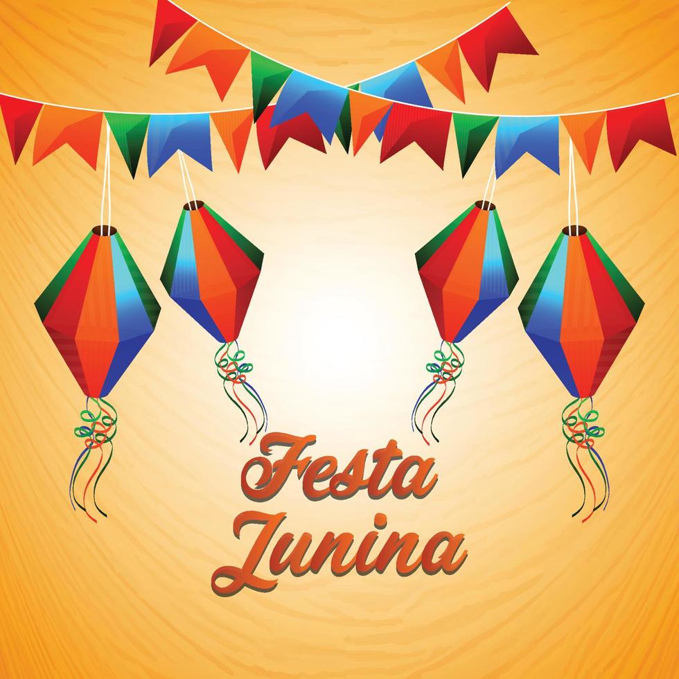 fondo de celebración de festa junina realista vector