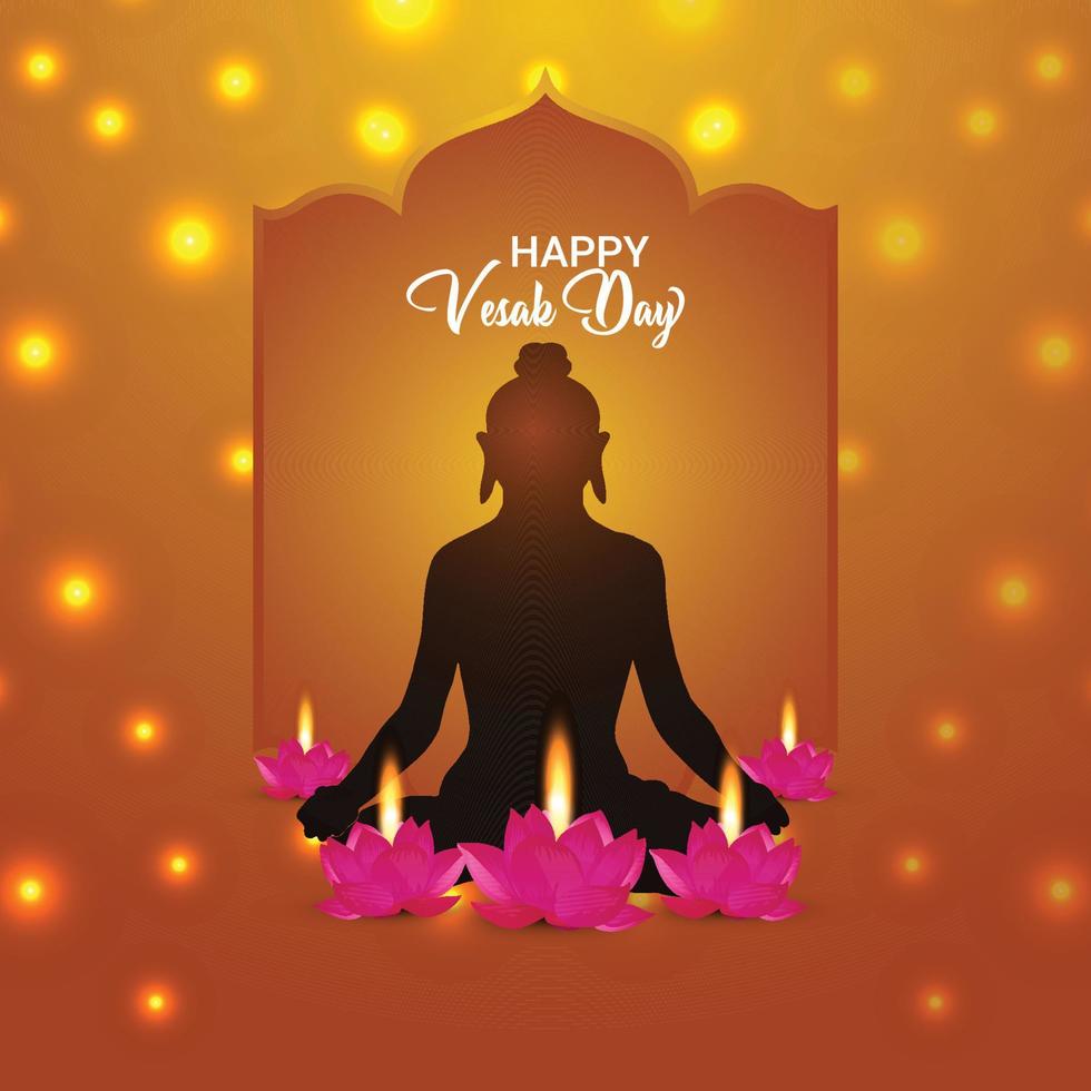 Happy vesak day celebration design concept vector