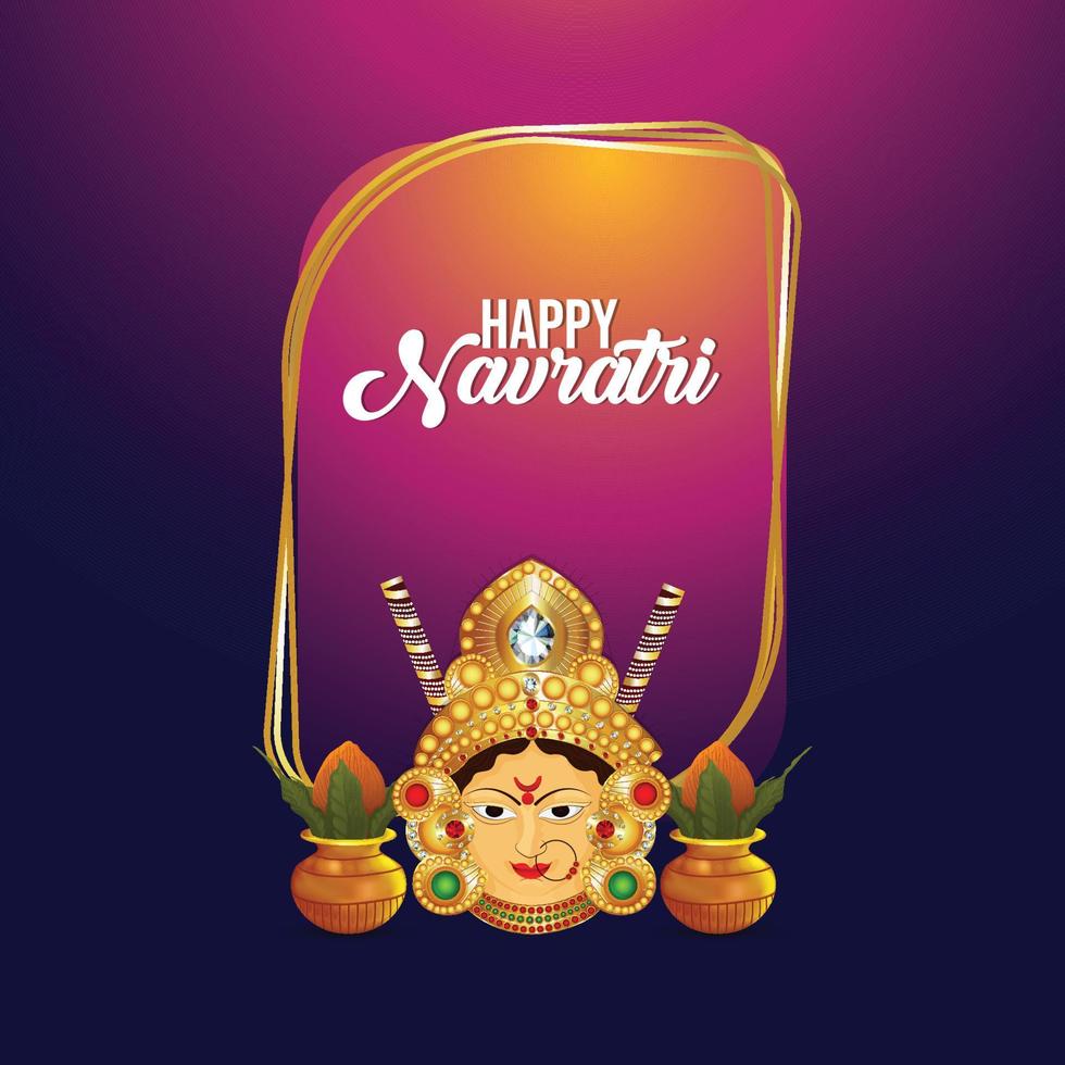 Special navratri sale card with realistic kalash vector