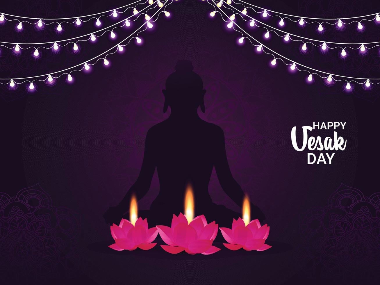 Happy vesak day celebration design concept vector