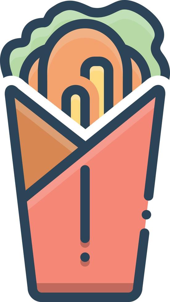 Colorful icon for shawarma vector