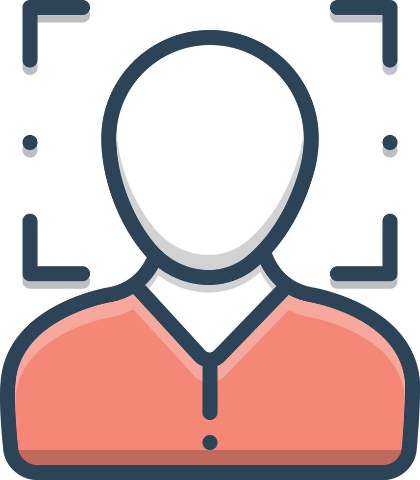 Colorful icon for face recognition vector