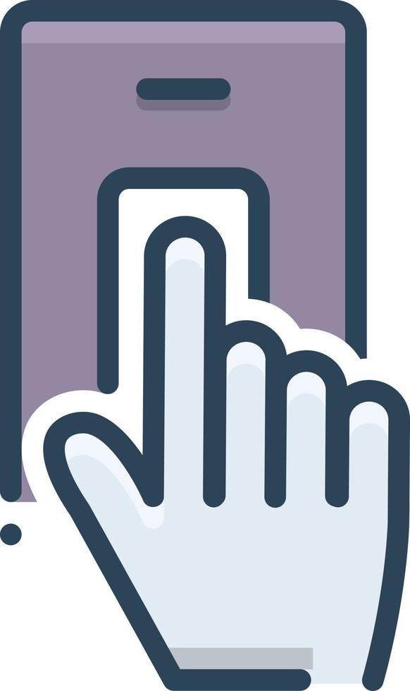 Colorful icon for finger scan vector