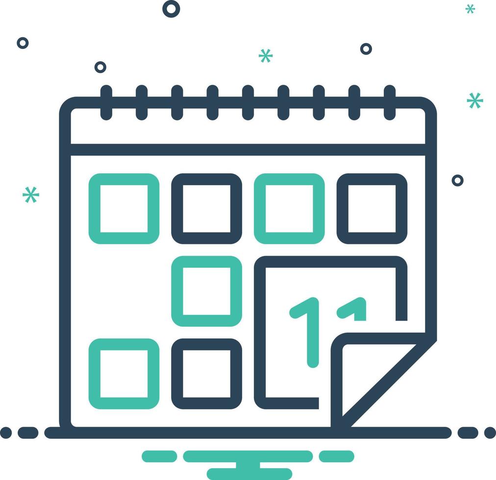 icono de mezcla para calendario vector