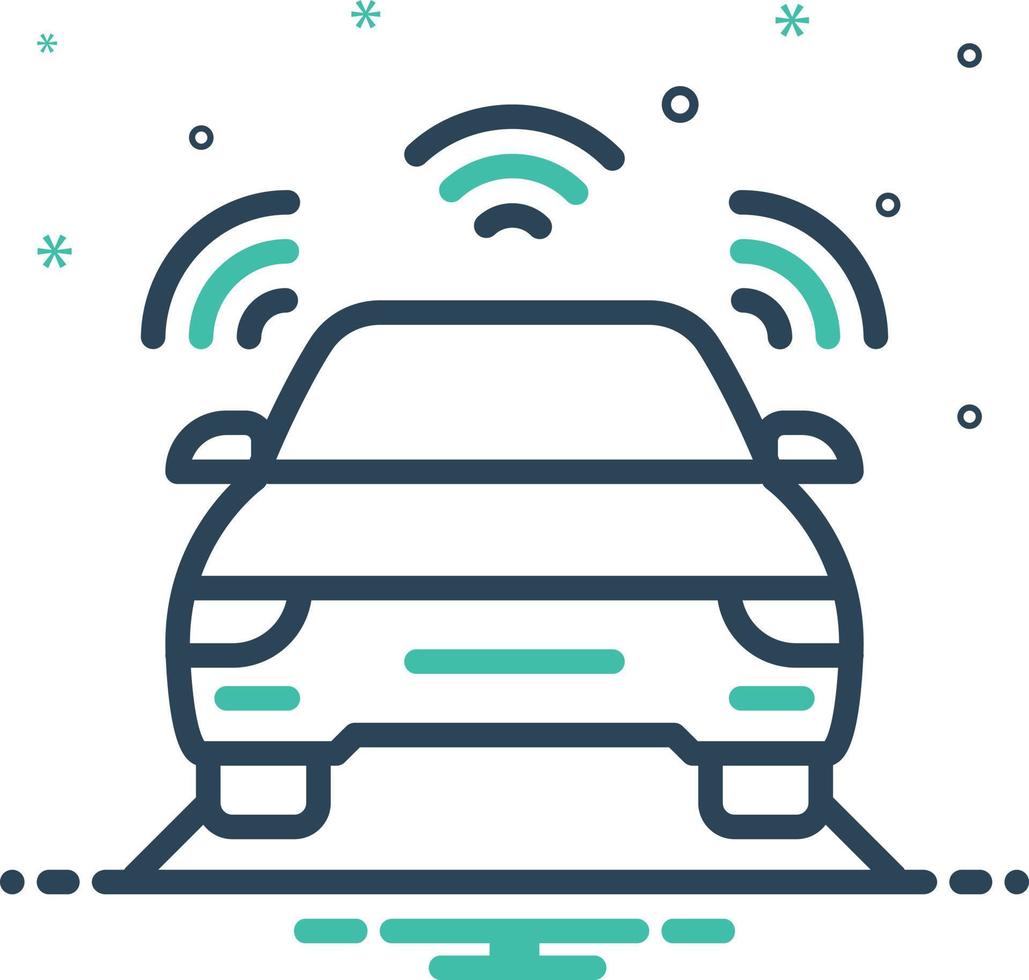 Mix icon for autonomous car vector