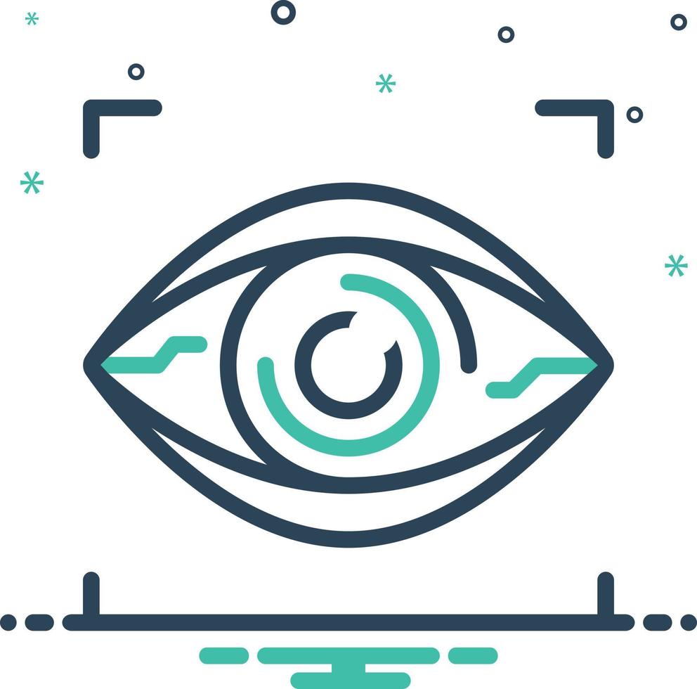 Mix icon for bionic contact lens vector