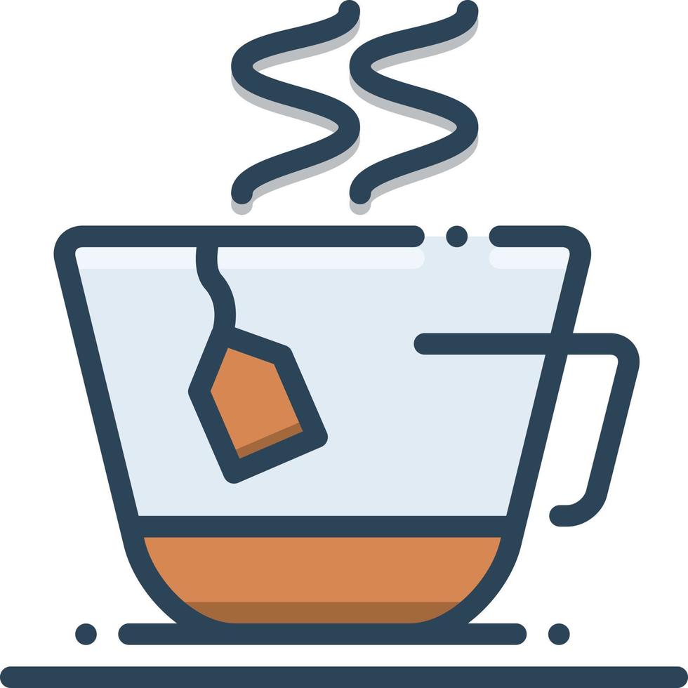 icono colorido para taza de bolsita de té vector