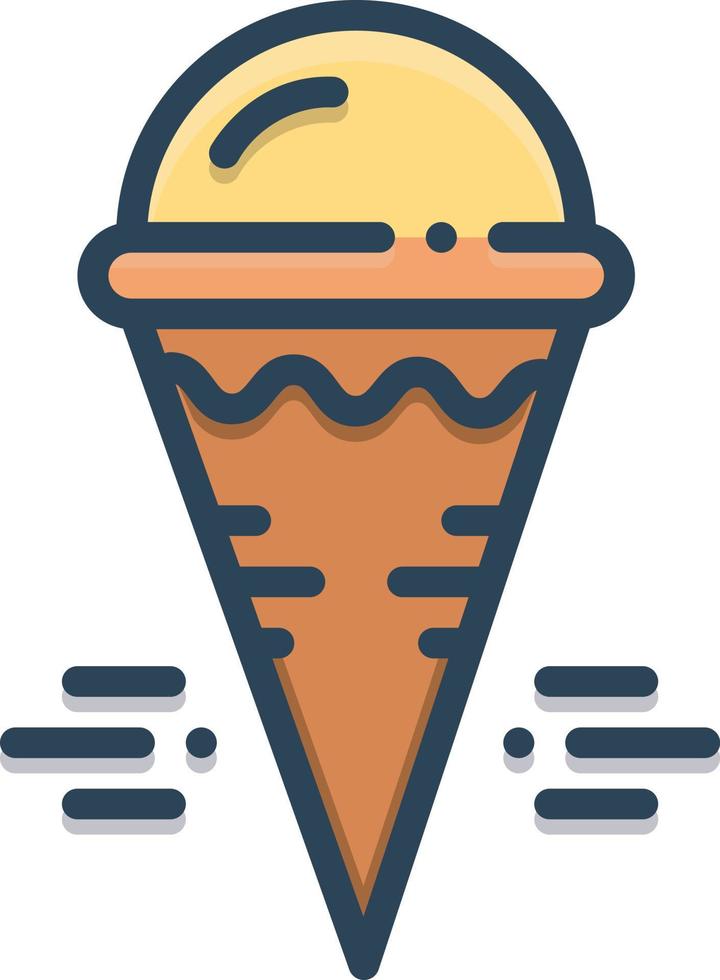 icono colorido para cono de crema vector