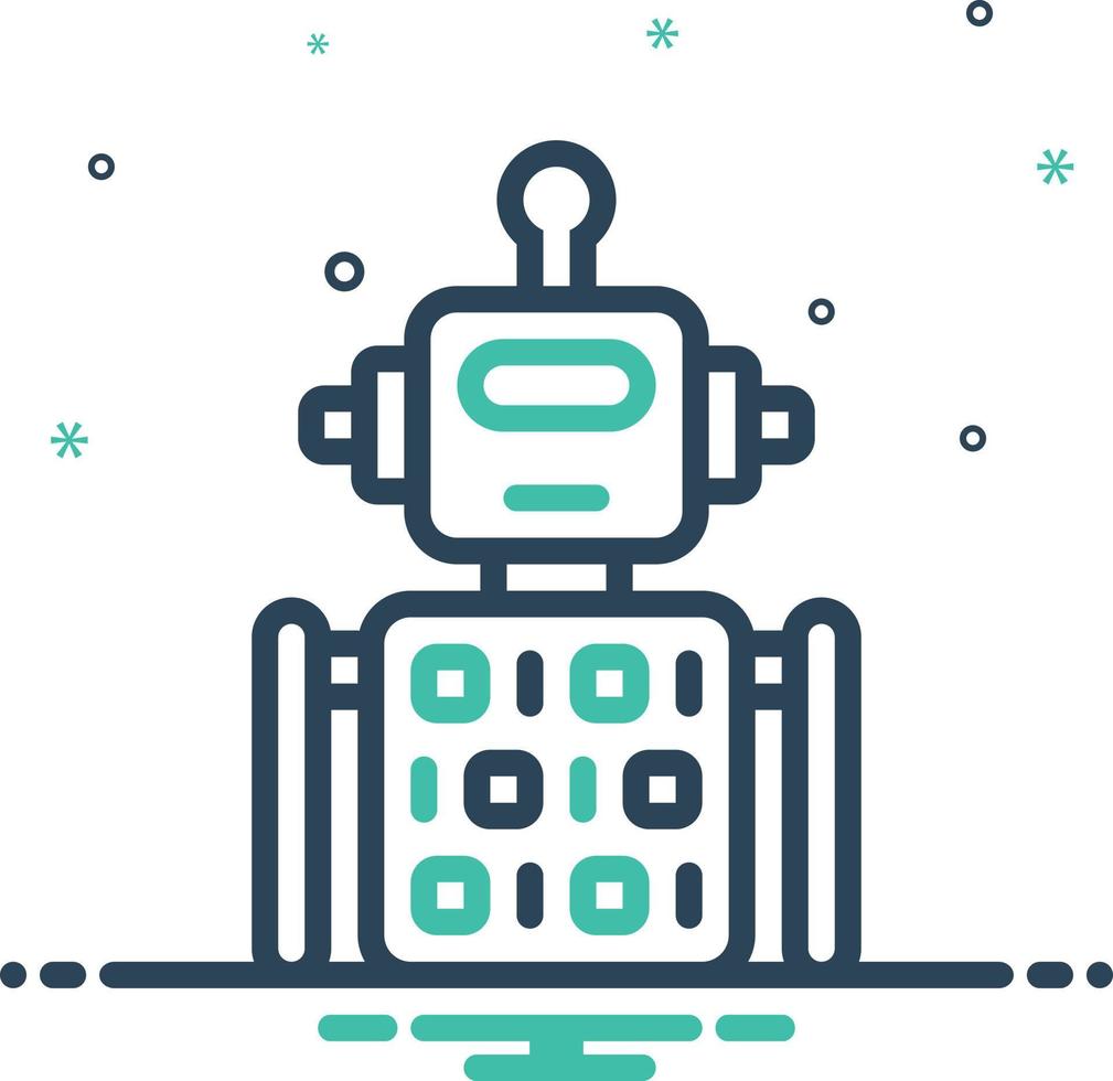 Mix icon for robot code vector
