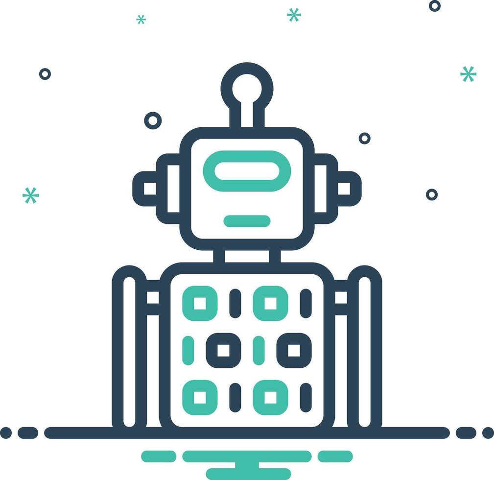 icono de mezcla para código de robot vector